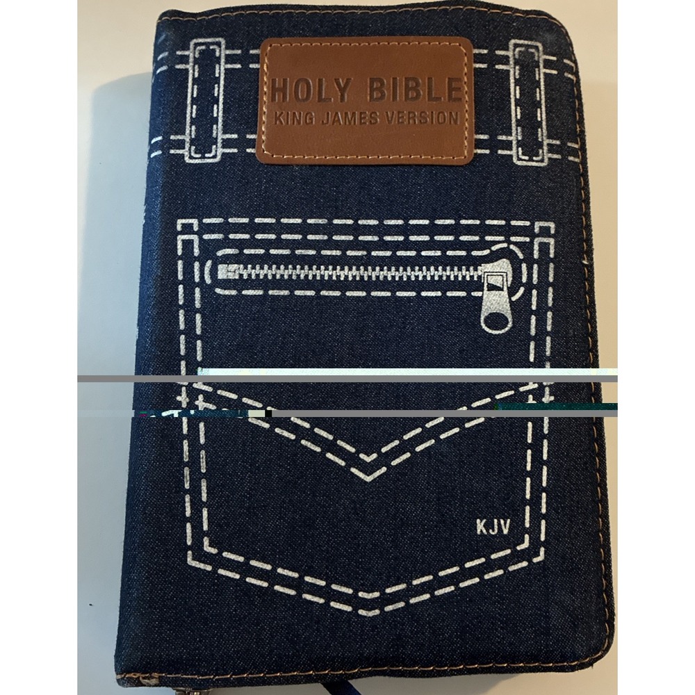 The Word Blue Denim w/Zipper Bible Holy Bible KJV English Version Denim-Clad